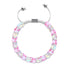 Pink and White | Silver | Double Mermaid Glass Bracelet